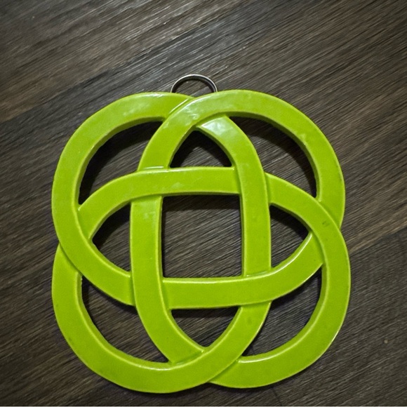 Cast Iron Trivet Celtic Knot Green Core Kitchen - Picture 1 of 3